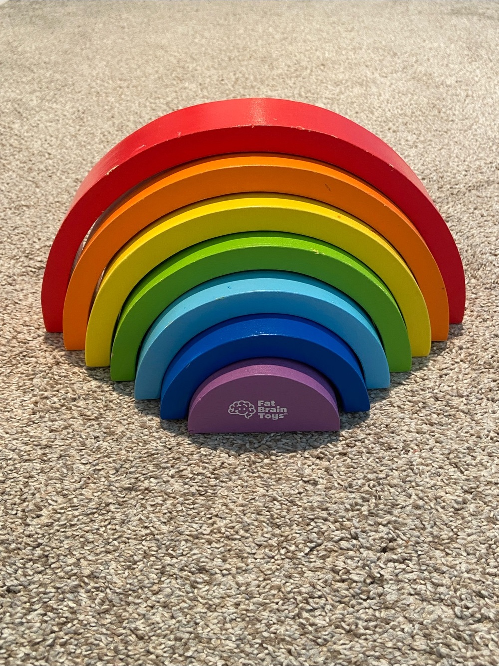 Fat Brain Toys Rainbow Stacker - Multicolor Wooden Building Arches